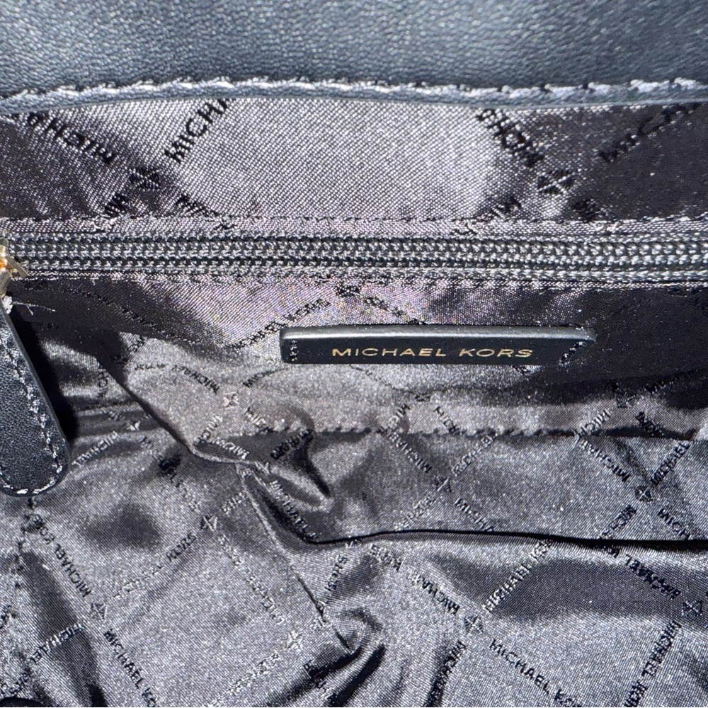 🌟NWT🌟 Michael Kors Manhattan Black & Grey Satchel w/ Gold Accents - Picture 14 of 15